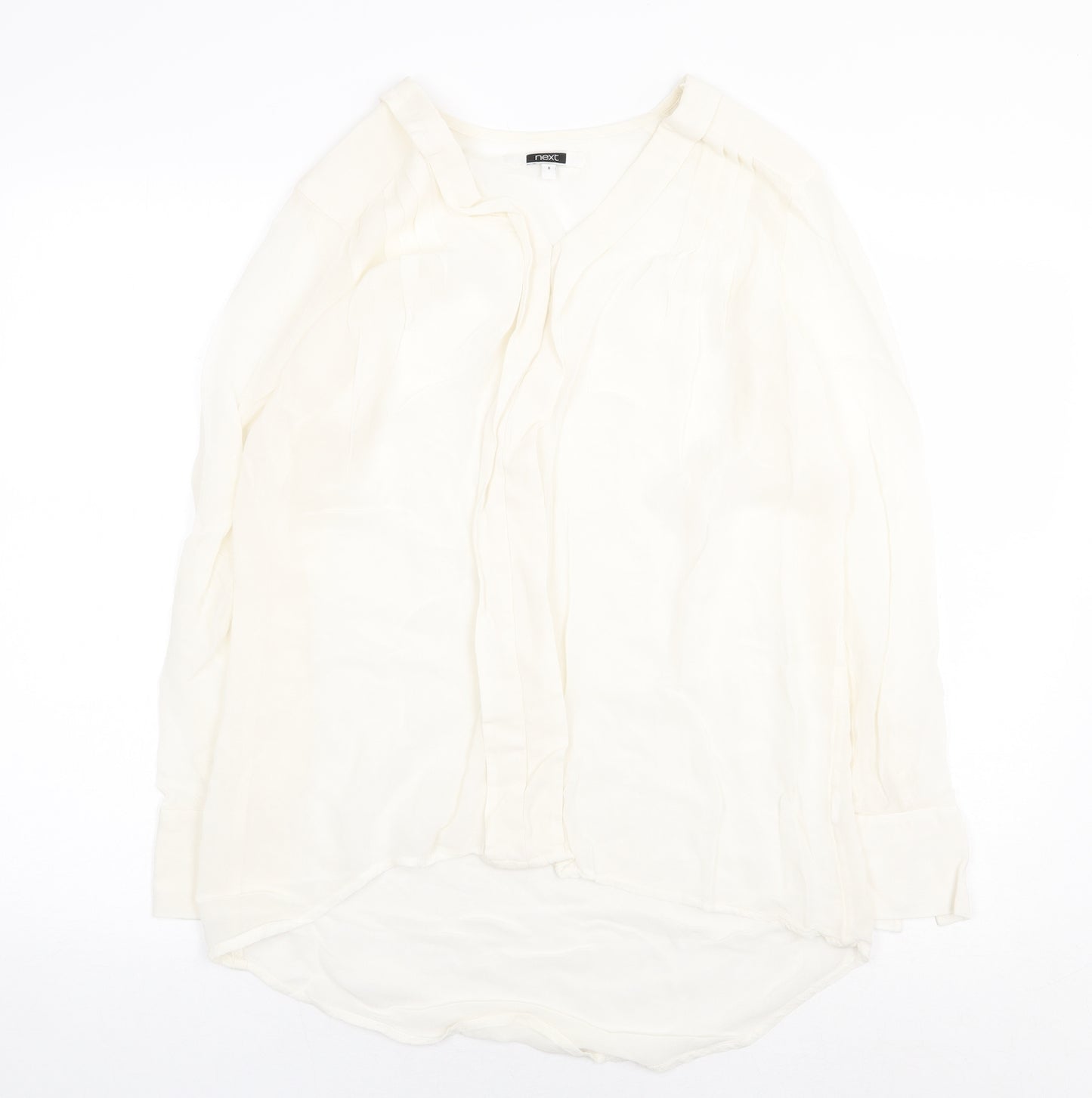 NEXT Womens Beige Polyester Basic Blouse Size 8 V-Neck