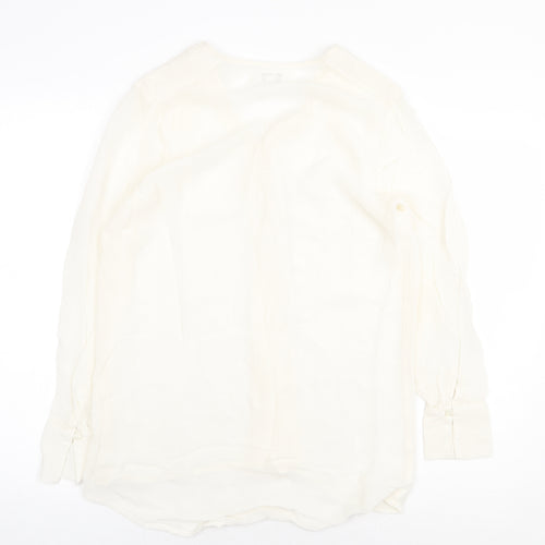 NEXT Womens Beige Polyester Basic Blouse Size 8 V-Neck