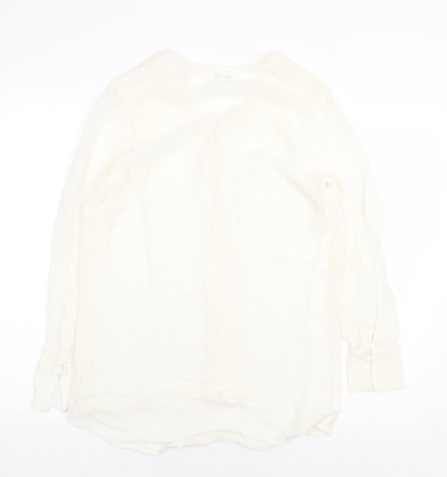 NEXT Womens Beige Polyester Basic Blouse Size 8 V-Neck