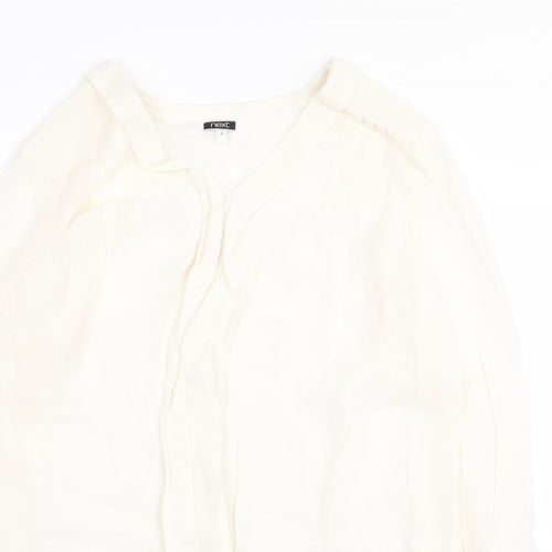 NEXT Womens Beige Polyester Basic Blouse Size 8 V-Neck
