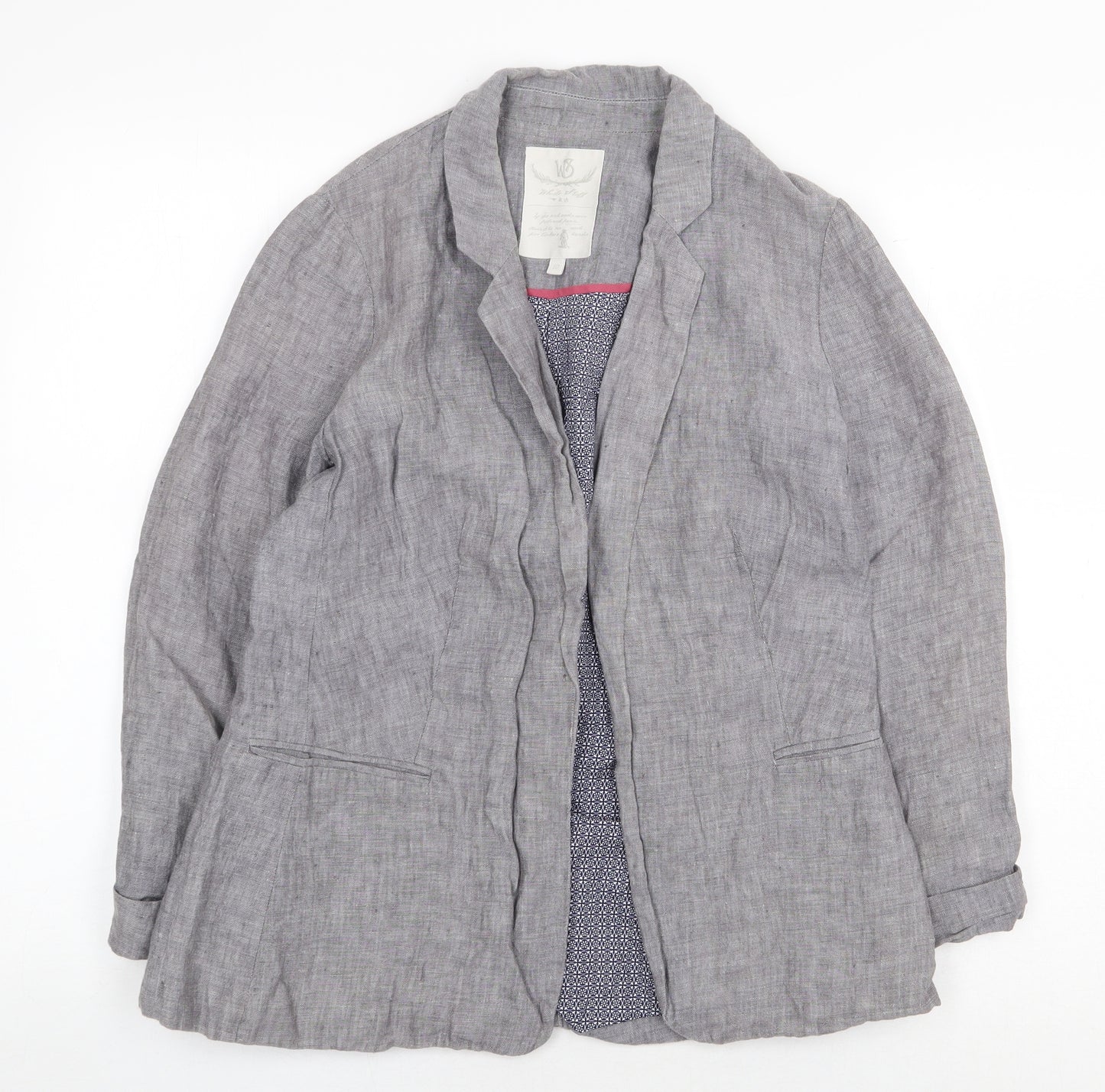 White Stuff Womens Grey Jacket Blazer Size 10