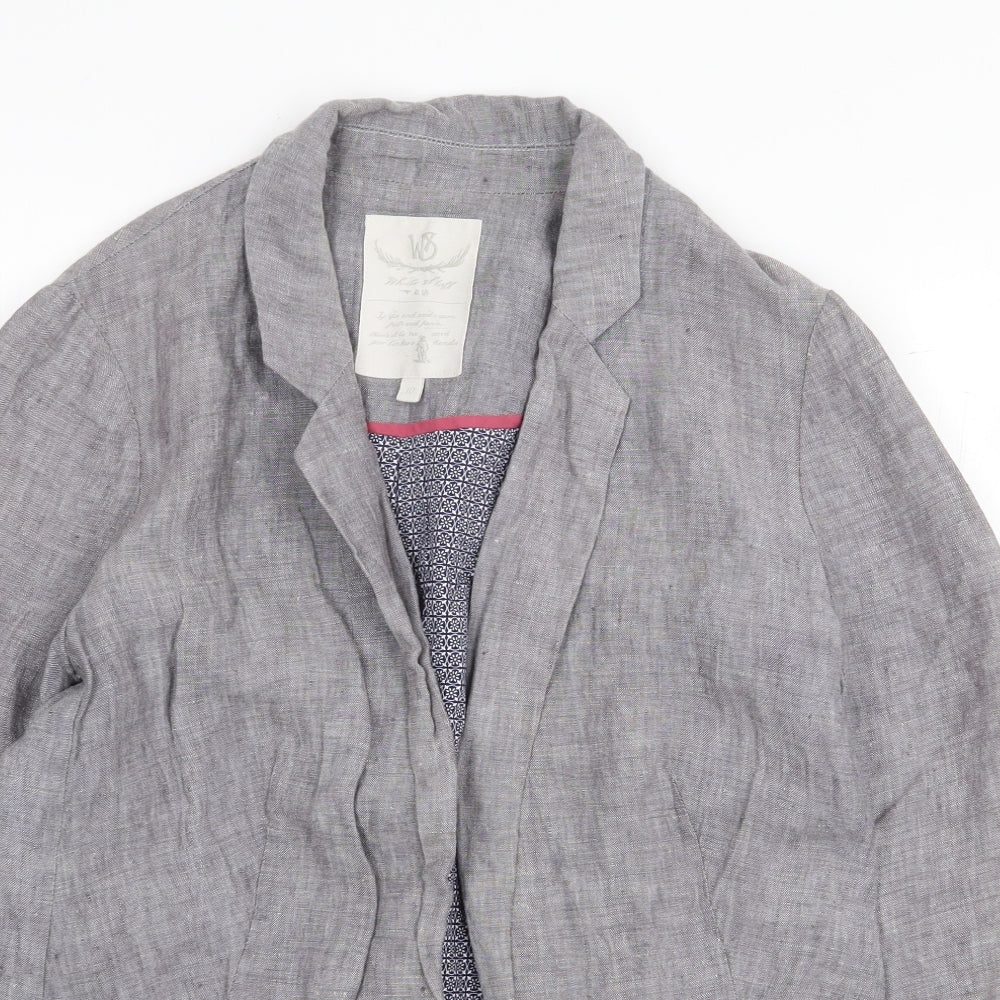 White Stuff Womens Grey Jacket Blazer Size 10