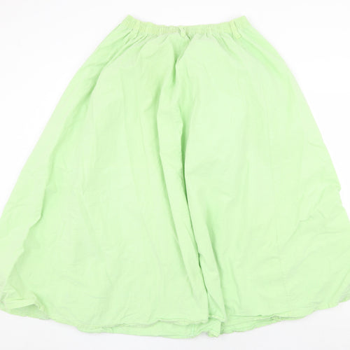 Janique Womens Green Cotton Flare Skirt Size 28 in