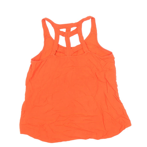 New Look Womens Red Viscose Basic Tank Size 12 Round Neck