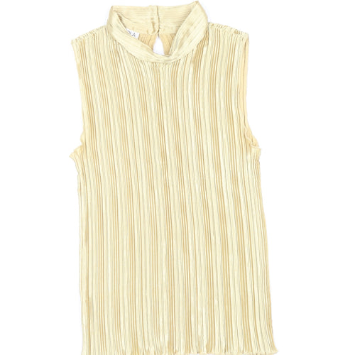 Nicola Womens Gold Polyester Basic Blouse Size M Mock Neck