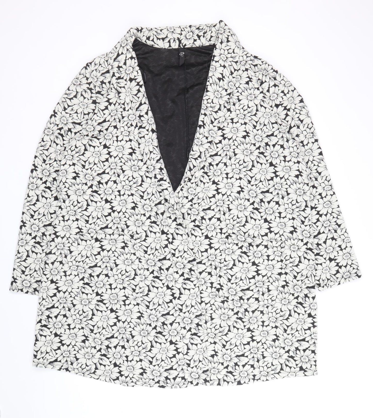 Preworn Womens White Floral Jacket Size 26