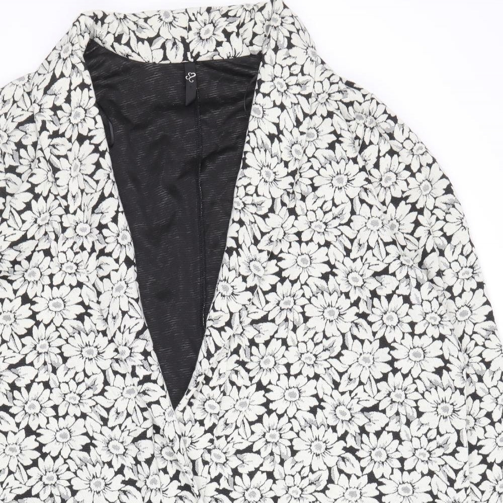 Preworn Womens White Floral Jacket Size 26