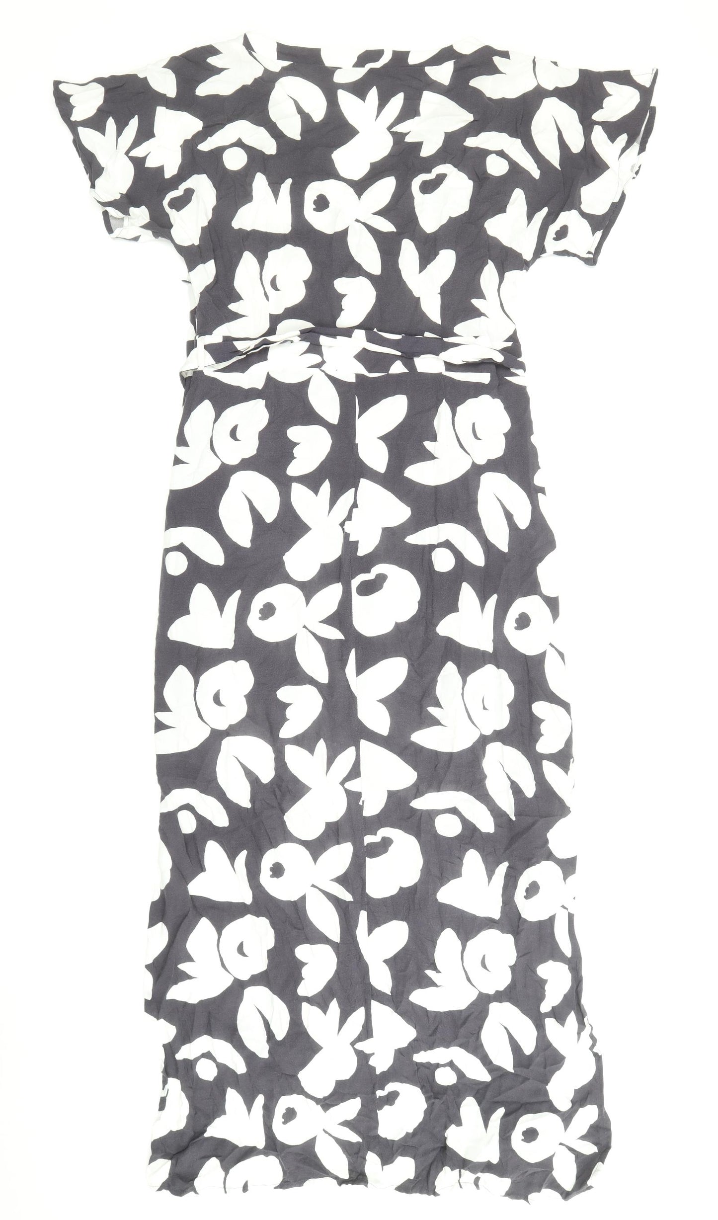 Bravissimo Womens Grey Geometric Viscose A-Line Size 14 V-Neck Pullover