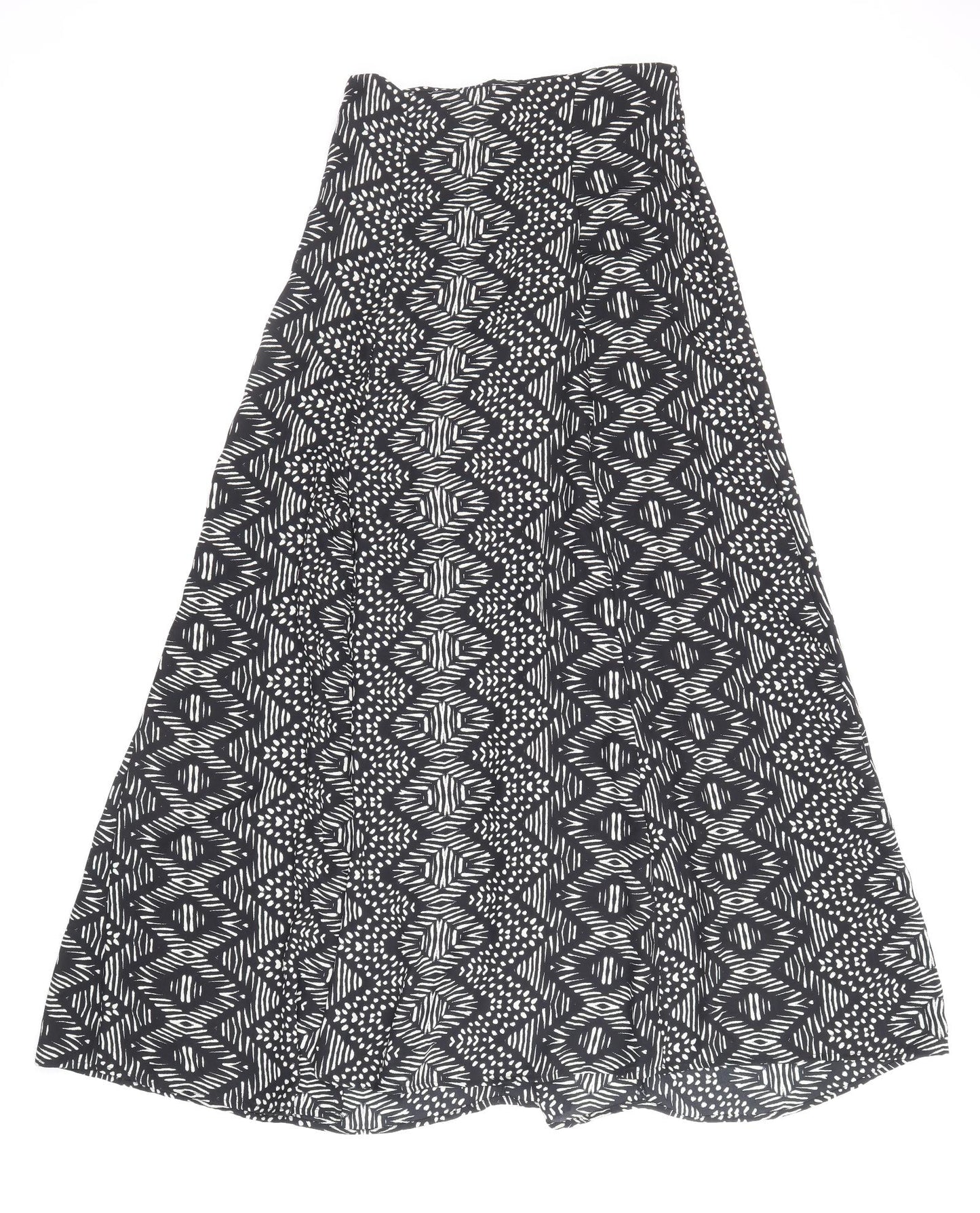 Atmosphere Womens Black Geometric Polyester Flare Skirt Size 12 Zip