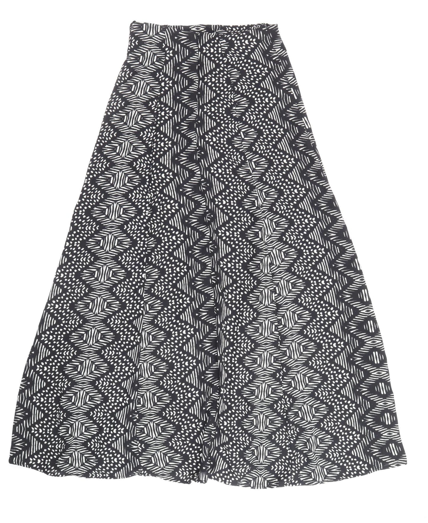 Atmosphere Womens Black Geometric Polyester Flare Skirt Size 12 Zip