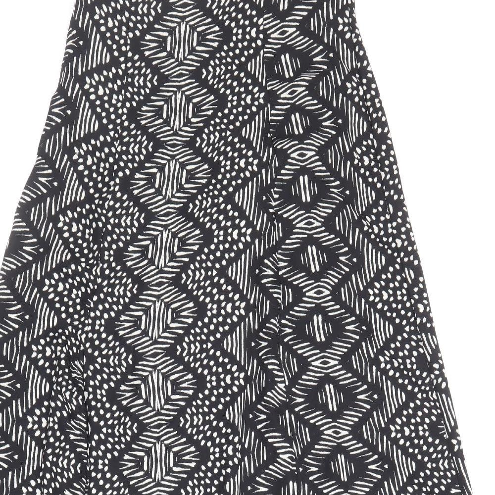 Atmosphere Womens Black Geometric Polyester Flare Skirt Size 12 Zip