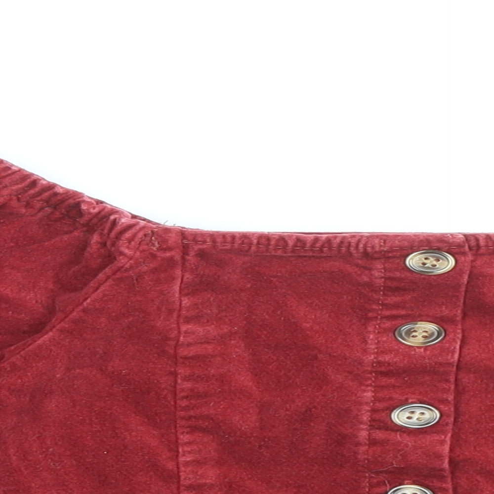 Missguided Womens Red Cotton Cropped Blouse Size 10 Boat Neck