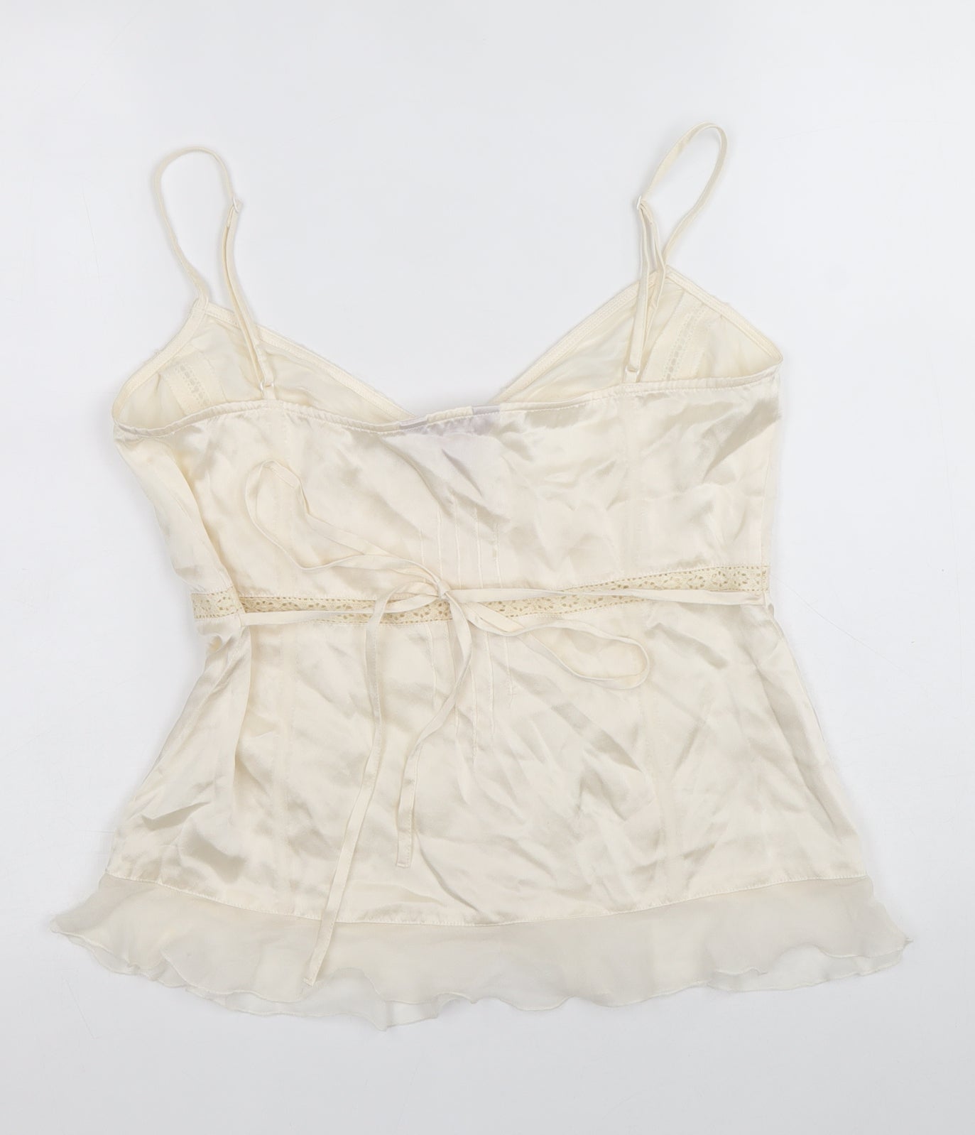 Monsoon Womens Ivory Silk Camisole Tank Size 12 V-Neck