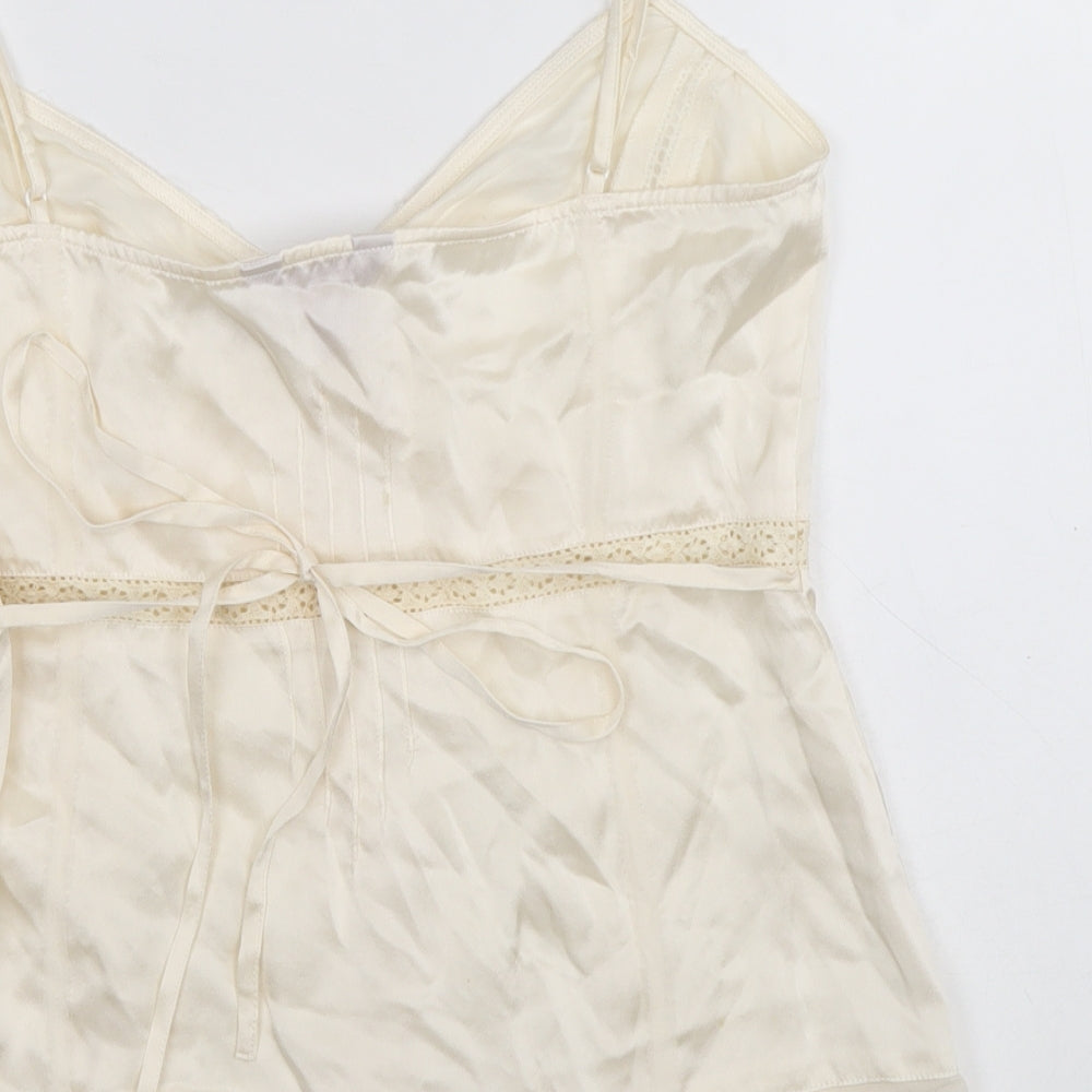 Monsoon Womens Ivory Silk Camisole Tank Size 12 V-Neck