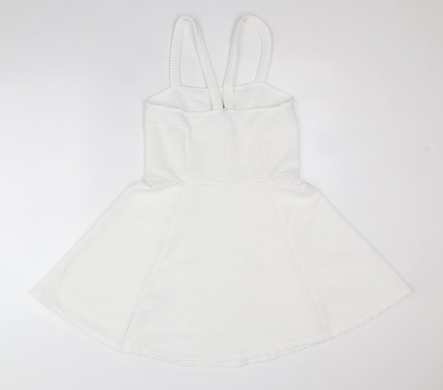 Divided by H&M Womens White Polyester Pinafore/Dungaree Dress Size M Square Neck Pullover