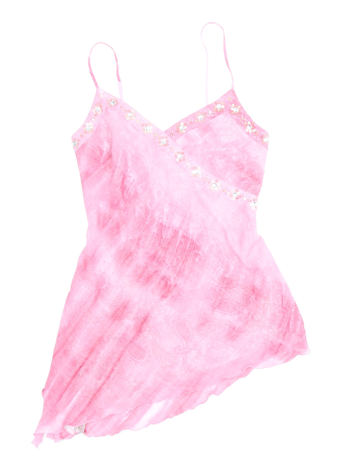 AMARANTO Womens Pink Polyester Camisole Tank Size 10 V-Neck - Asymmetric