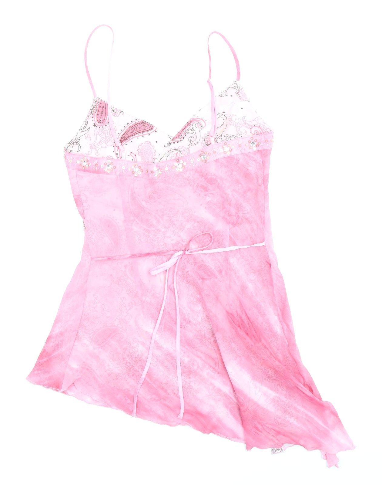 AMARANTO Womens Pink Polyester Camisole Tank Size 10 V-Neck - Asymmetric