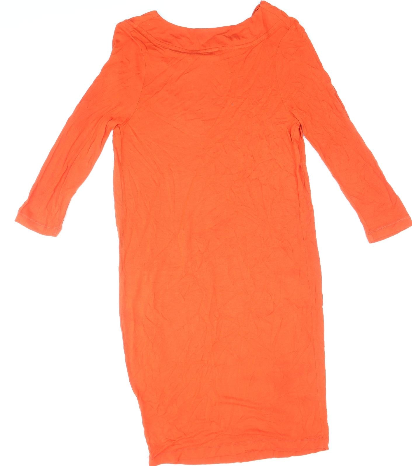 White Stuff Womens Red Viscose Jumper Dress Size 8 Cowl Neck Pullover
