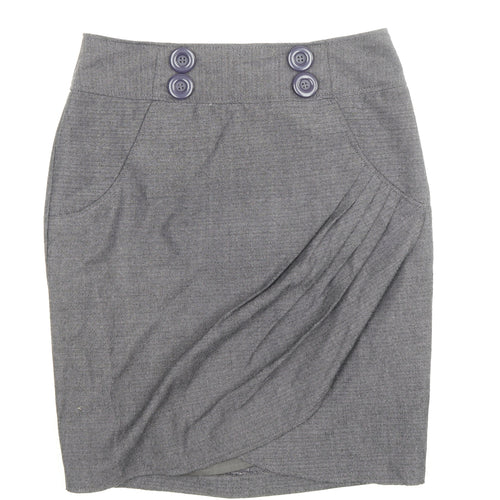 NEXT Womens Black Polyester Straight & Pencil Skirt Size 8 Zip