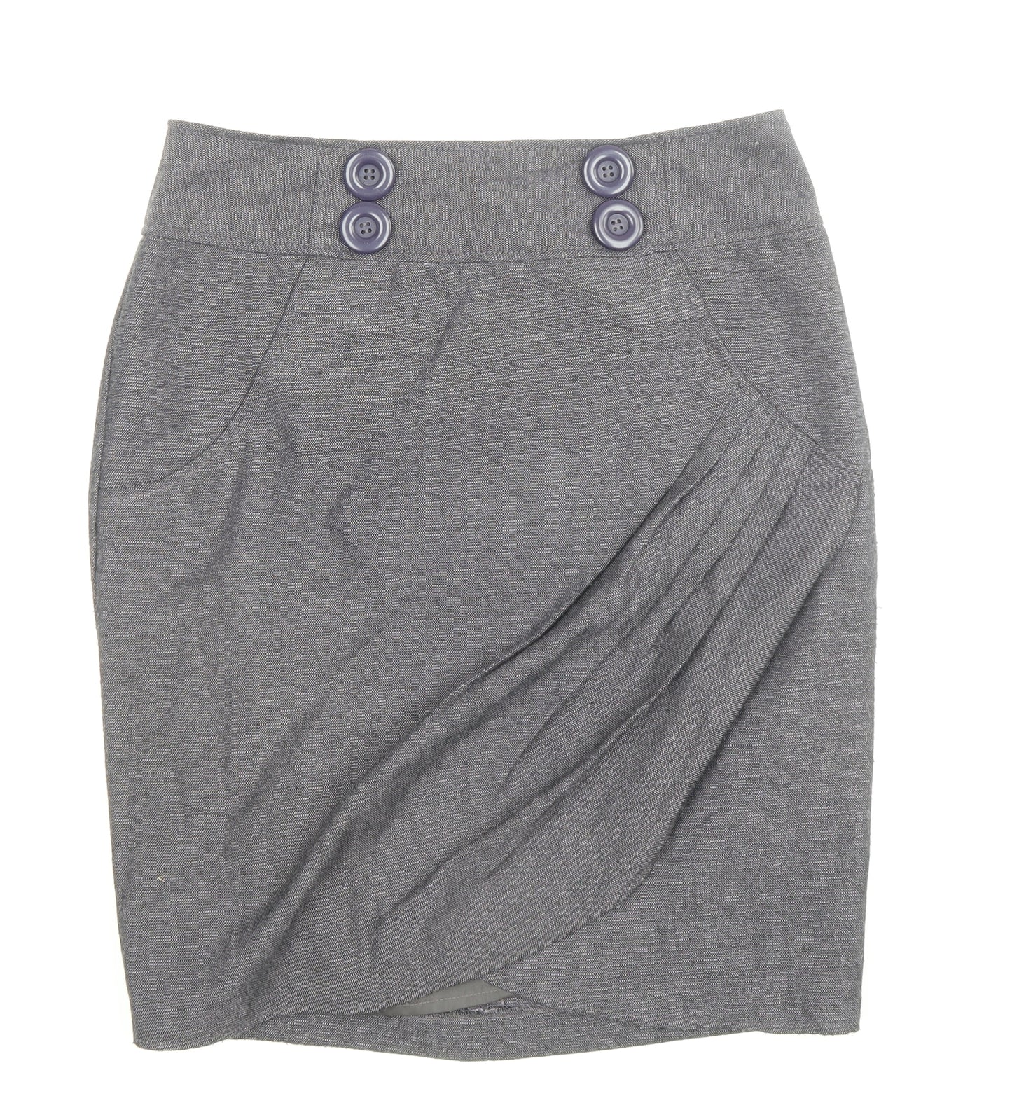 NEXT Womens Black Polyester Straight & Pencil Skirt Size 8 Zip