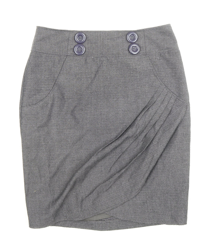 NEXT Womens Black Polyester Straight & Pencil Skirt Size 8 Zip