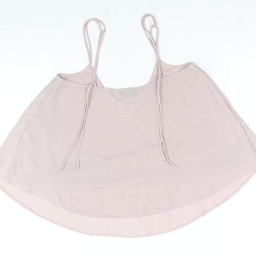 Topshop Womens Purple Polyester Cropped Tank Size 6 V-Neck