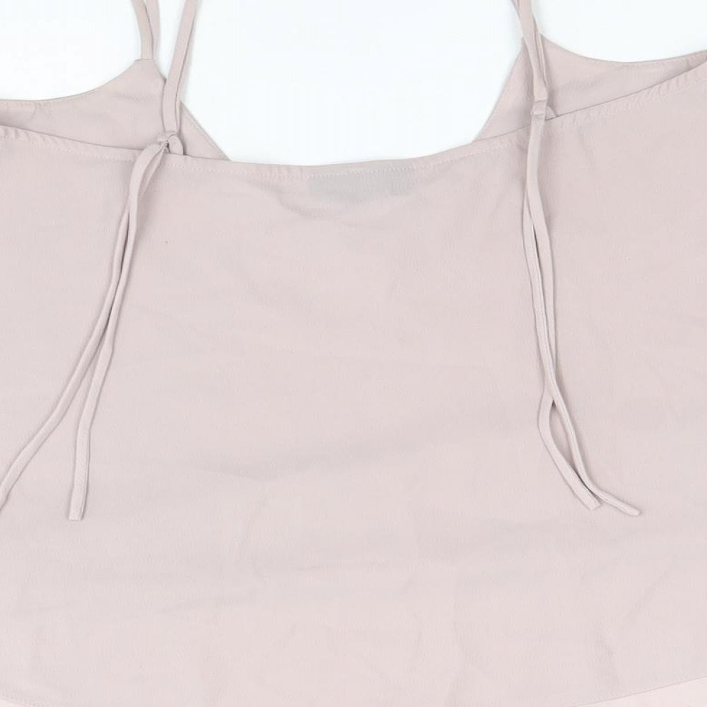 Topshop Womens Purple Polyester Cropped Tank Size 6 V-Neck