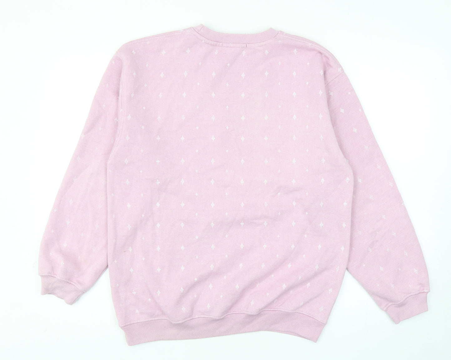 Daisy Street Womens Pink Geometric Cotton Pullover Sweatshirt Size 8 Pullover - Primrose Hill London