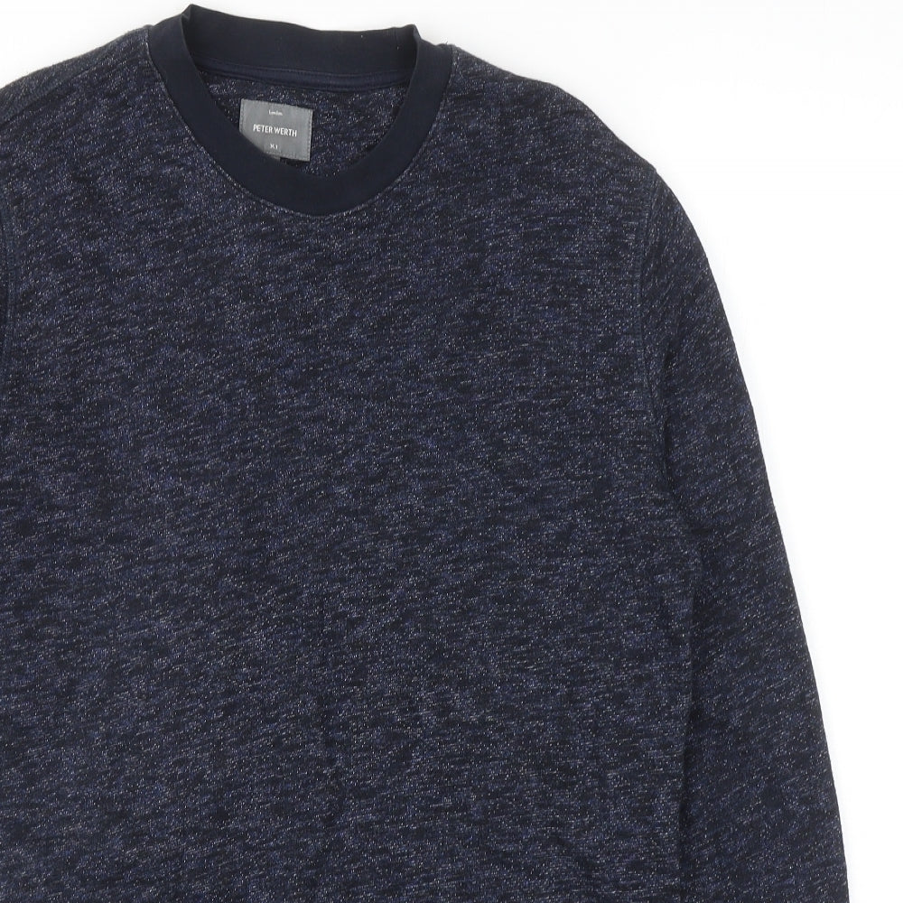 Peter Werth Mens Blue Cotton Pullover Sweatshirt Size S