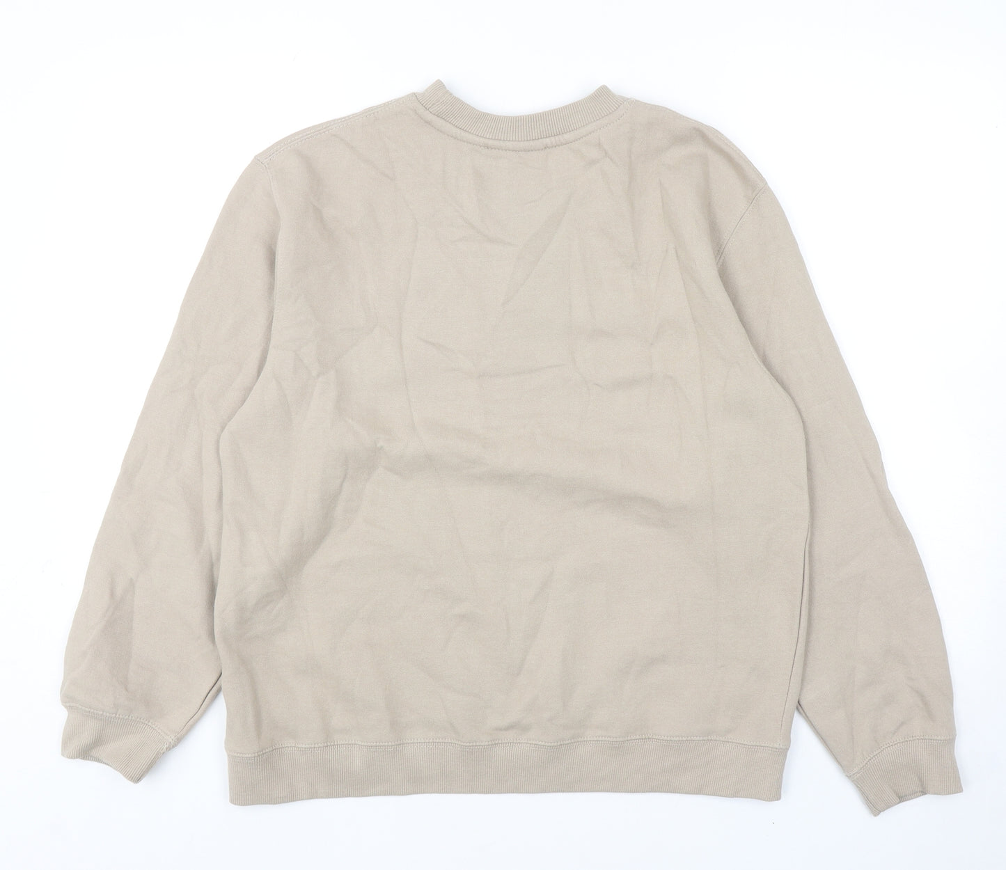 Zara Womens Beige Cotton Pullover Sweatshirt Size M Pullover