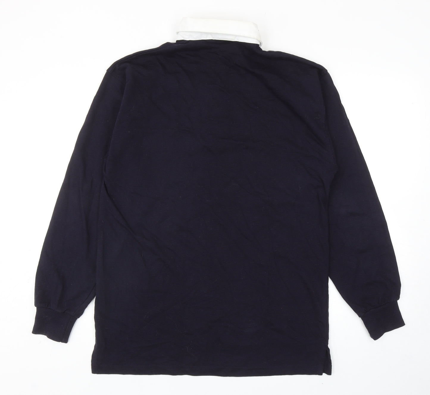 Front Row Mens Blue Cotton Polo Size L Collared Button