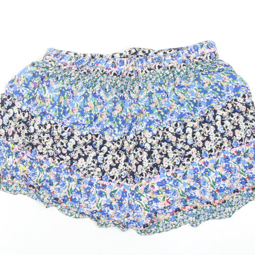 Stradivarius Womens Multicoloured Geometric Polyester Paperbag Shorts Size M Regular Pull On
