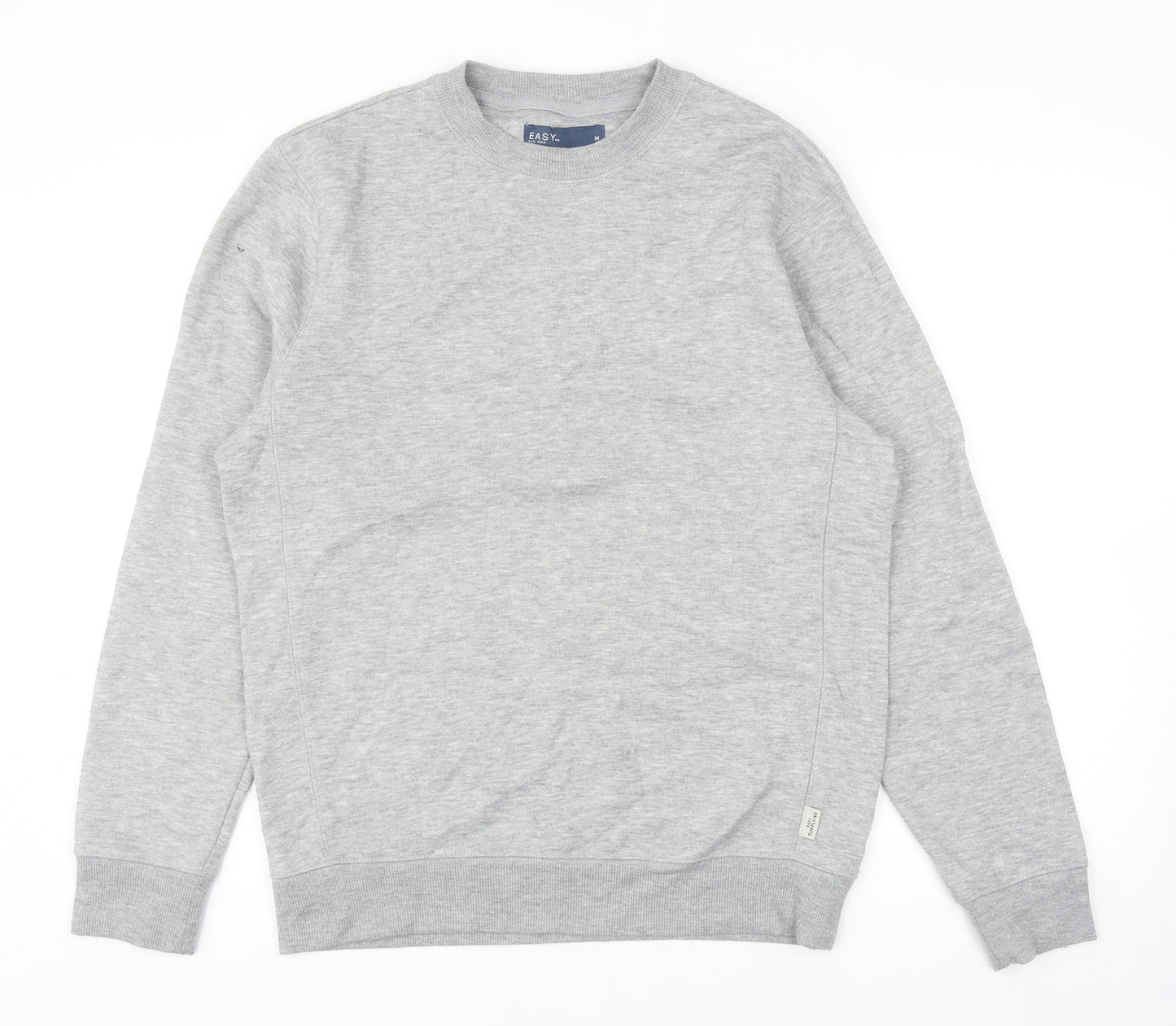 Easy Mens Grey Polyester Pullover Sweatshirt Size M