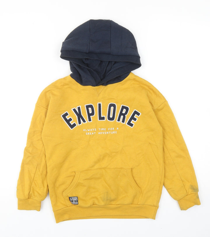 Primark Boys Yellow Polyester Pullover Hoodie Size 7-8 Years Pullover - Explore slogan