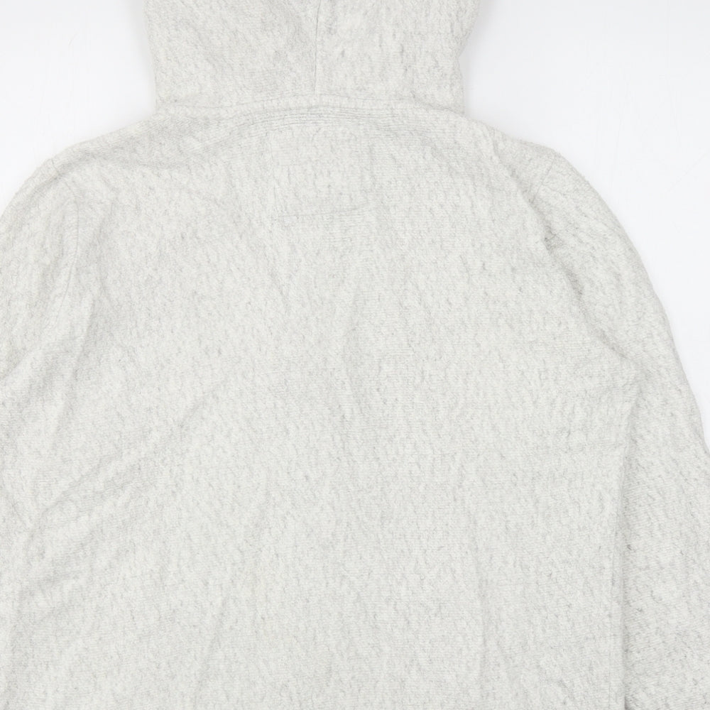Fat Face Womens Grey Cotton Full Zip Hoodie Size 12 Zip