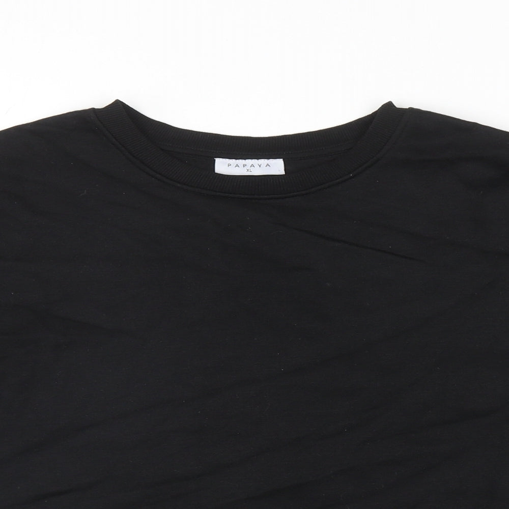 Papaya Womens Blue Cotton Pullover Sweatshirt Size XL Pullover