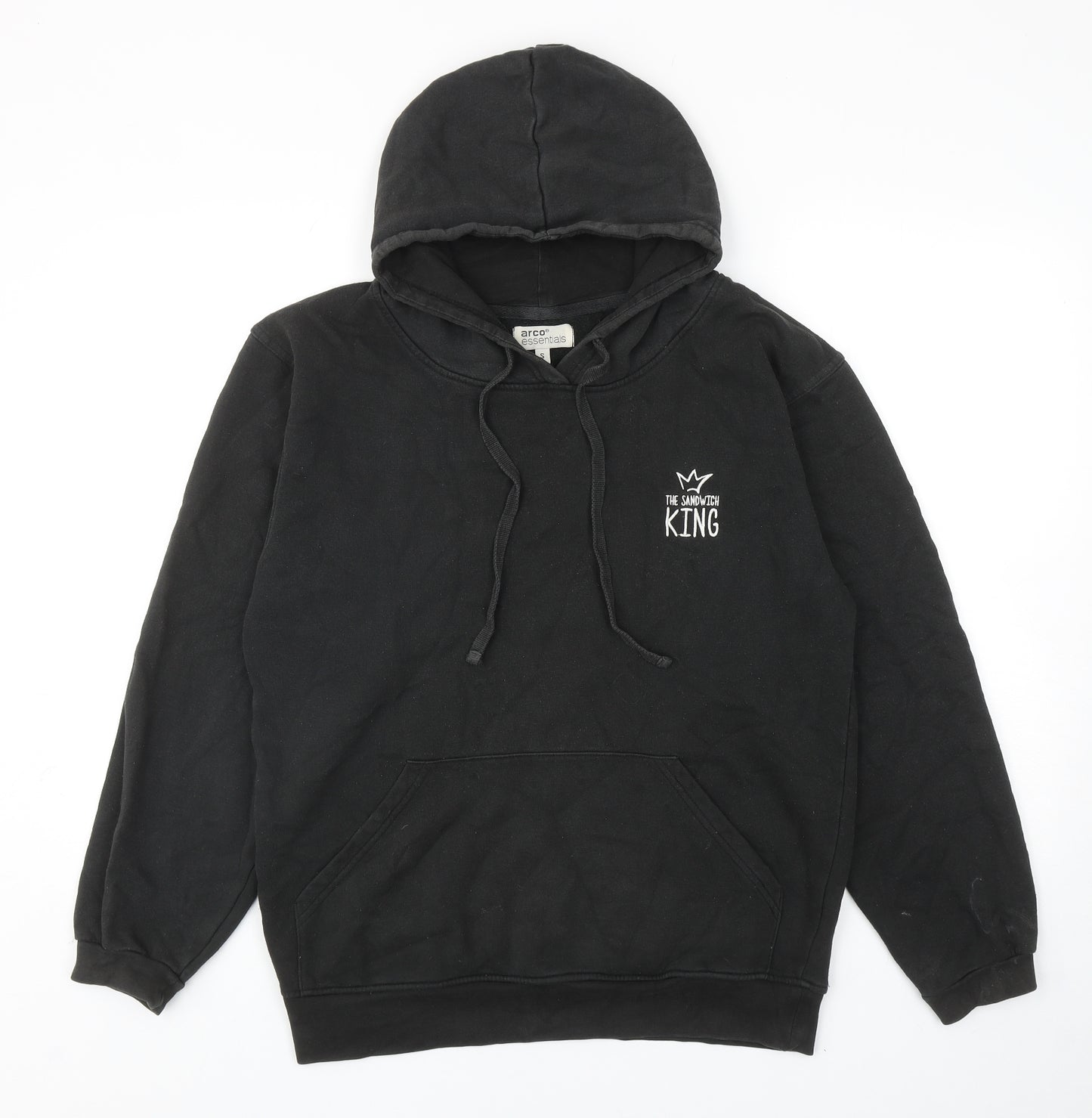 Arco Essentials Mens Black Cotton Pullover Hoodie Size S - The Sandwich King