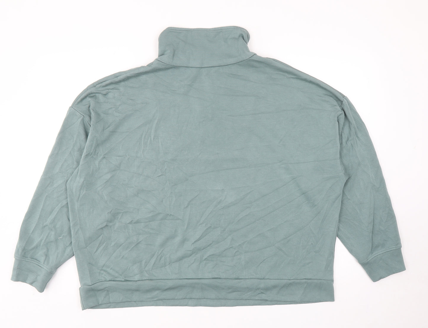 F&F Womens Green Viscose Pullover Sweatshirt Size 22 Zip