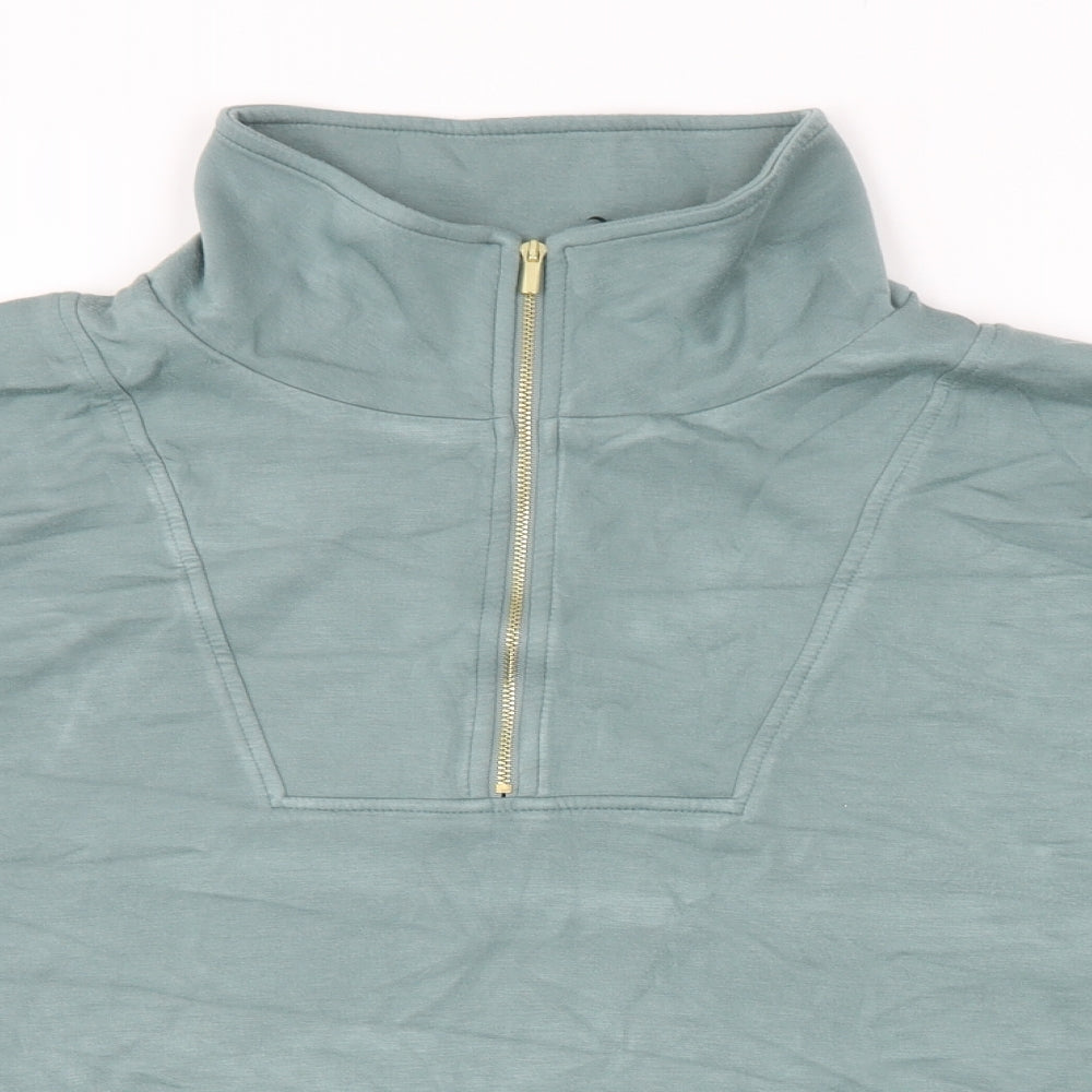 F&F Womens Green Viscose Pullover Sweatshirt Size 22 Zip