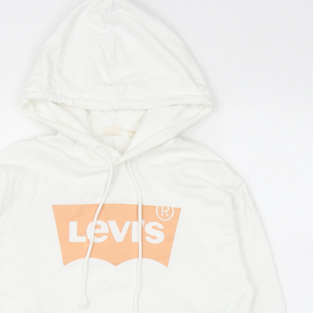 Levi's Womens White Cotton Pullover Hoodie Size XS Pullover