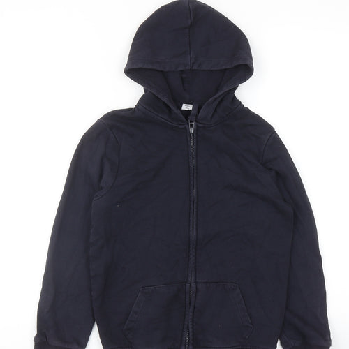 TU Boys Blue Cotton Full Zip Hoodie Size 9 Years Zip