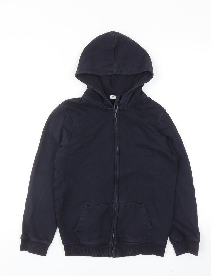 TU Boys Blue Cotton Full Zip Hoodie Size 9 Years Zip