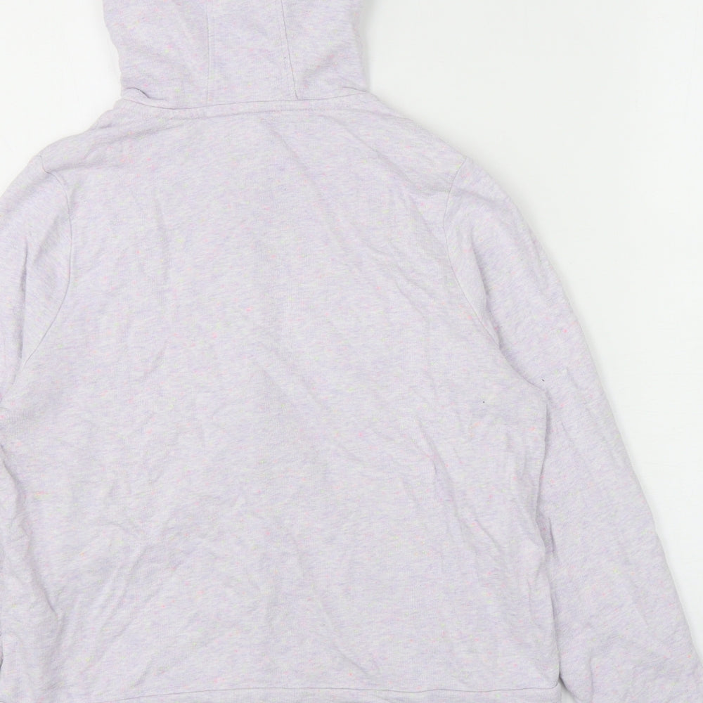 Marks and Spencer Girls Purple Cotton Full Zip Hoodie Size 13-14 Years Zip