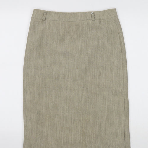 Bianca Womens Beige Acetate Straight & Pencil Skirt Size 10 Zip