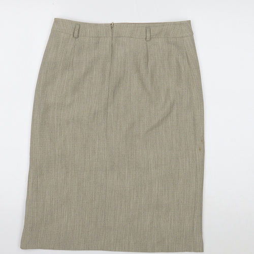 Bianca Womens Beige Acetate Straight & Pencil Skirt Size 10 Zip