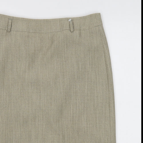Bianca Womens Beige Acetate Straight & Pencil Skirt Size 10 Zip