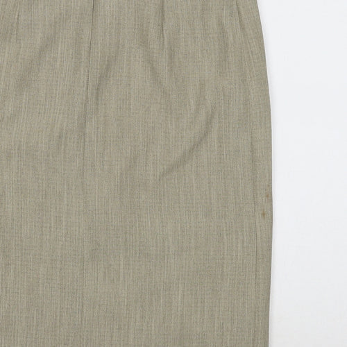 Bianca Womens Beige Acetate Straight & Pencil Skirt Size 10 Zip
