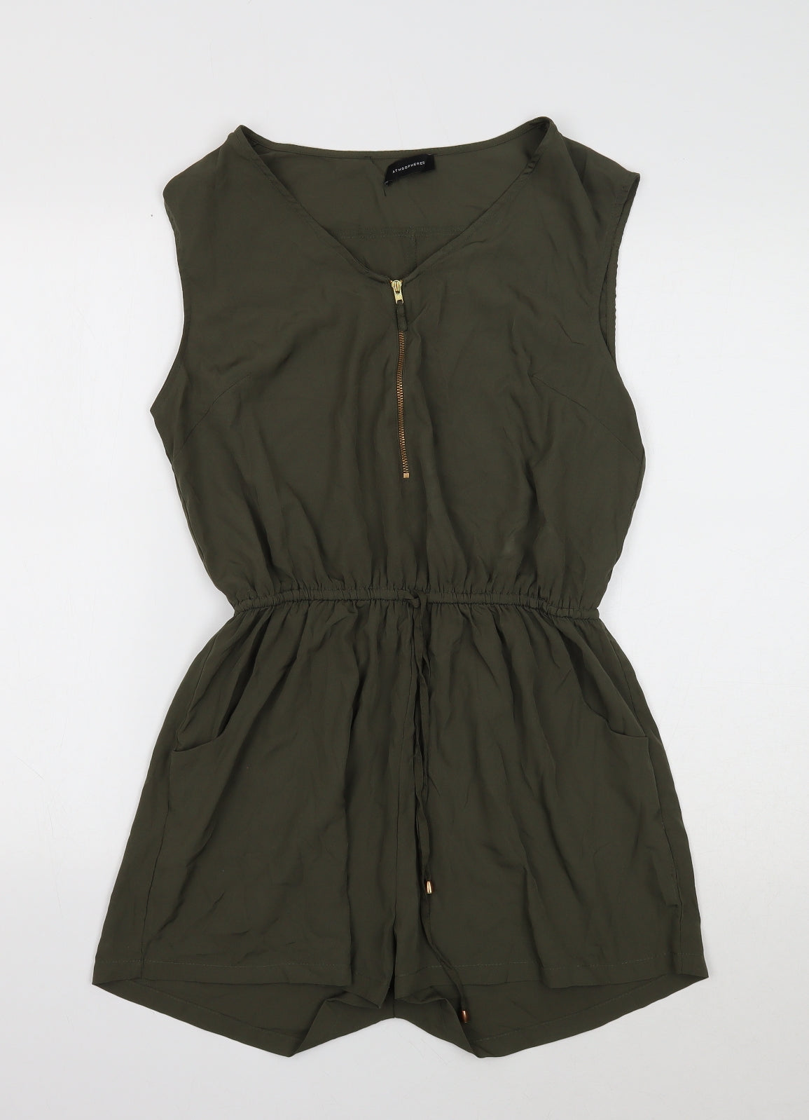 Atmosphere Womens Green Polyester Playsuit One-Piece Size 14 Zip