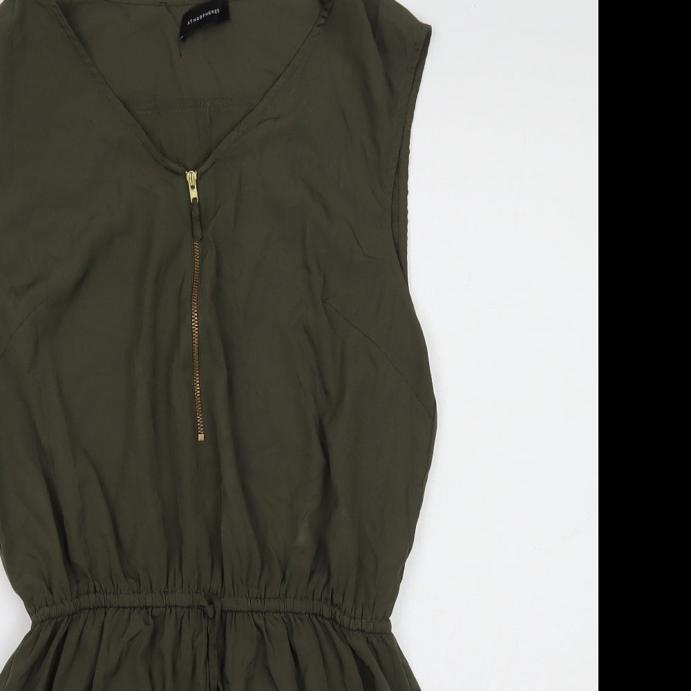 Atmosphere Womens Green Polyester Playsuit One-Piece Size 14 Zip