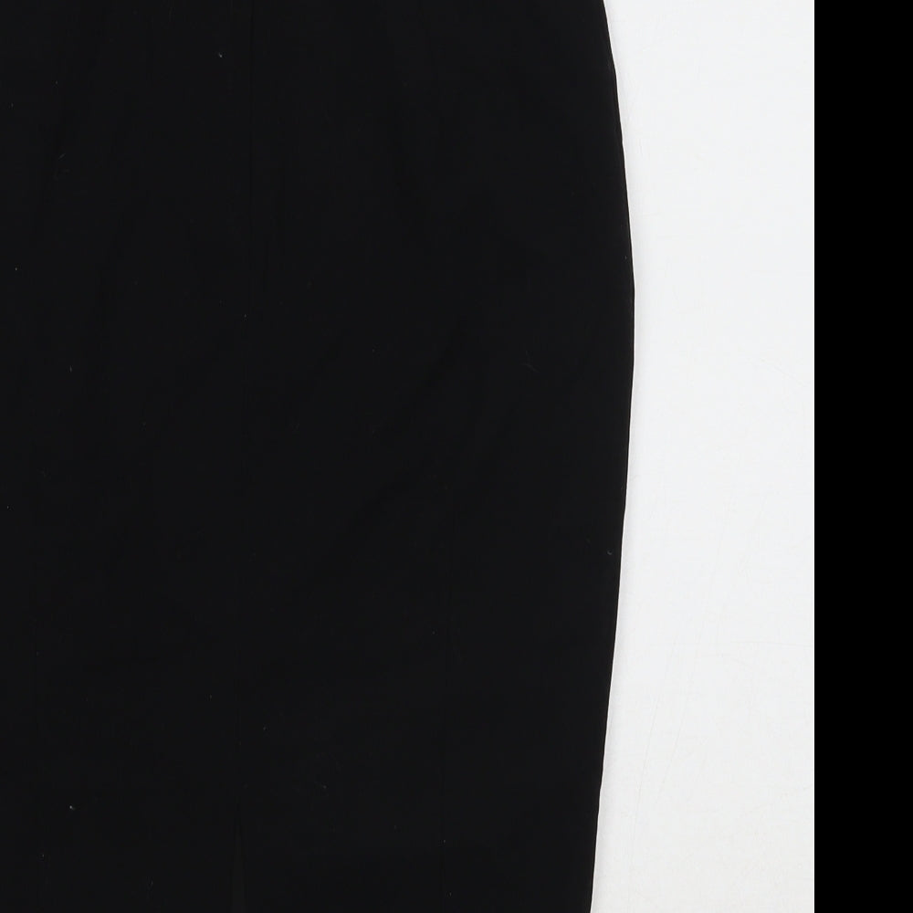 H&M Womens Black Polyester Straight & Pencil Skirt Size 6 Zip